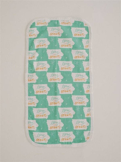 teeny tiny iowan - set of 3 muslin burp cloths