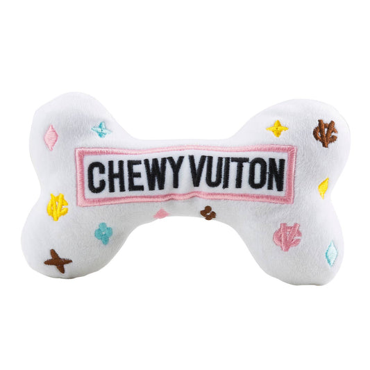 white chewy vuiton squeaky toy