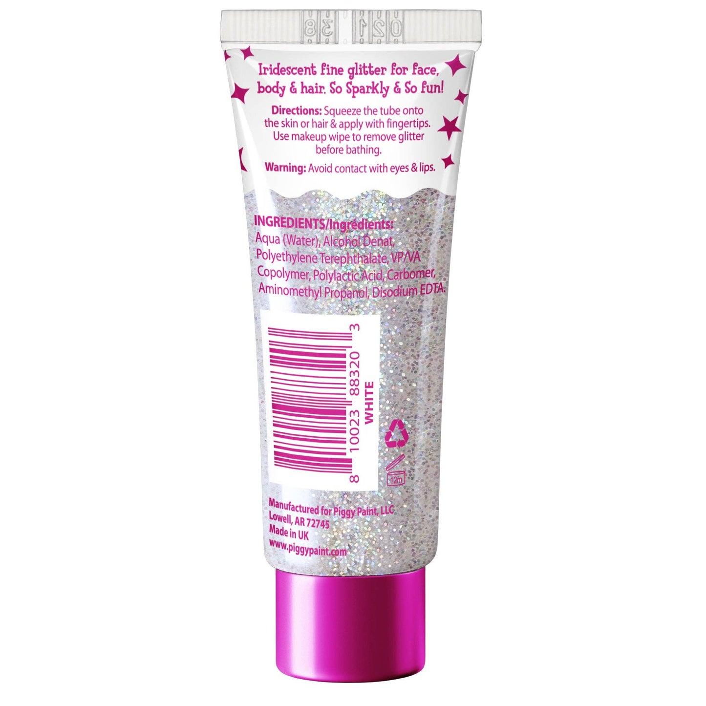 super sparkly fine glitter gel - white