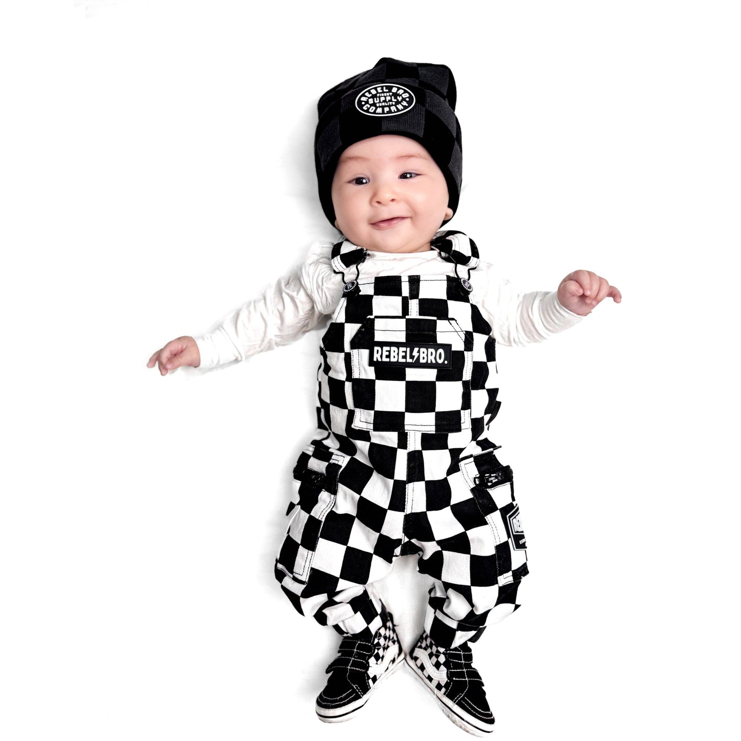 live fast checkered overalls in venice