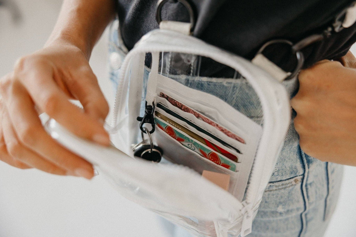 clear crossbody sling