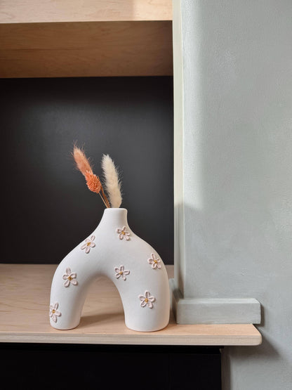 ceramic pink daisy vases