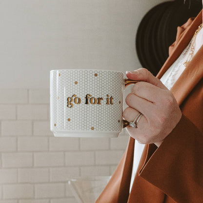 go for it gold tile coffee mug