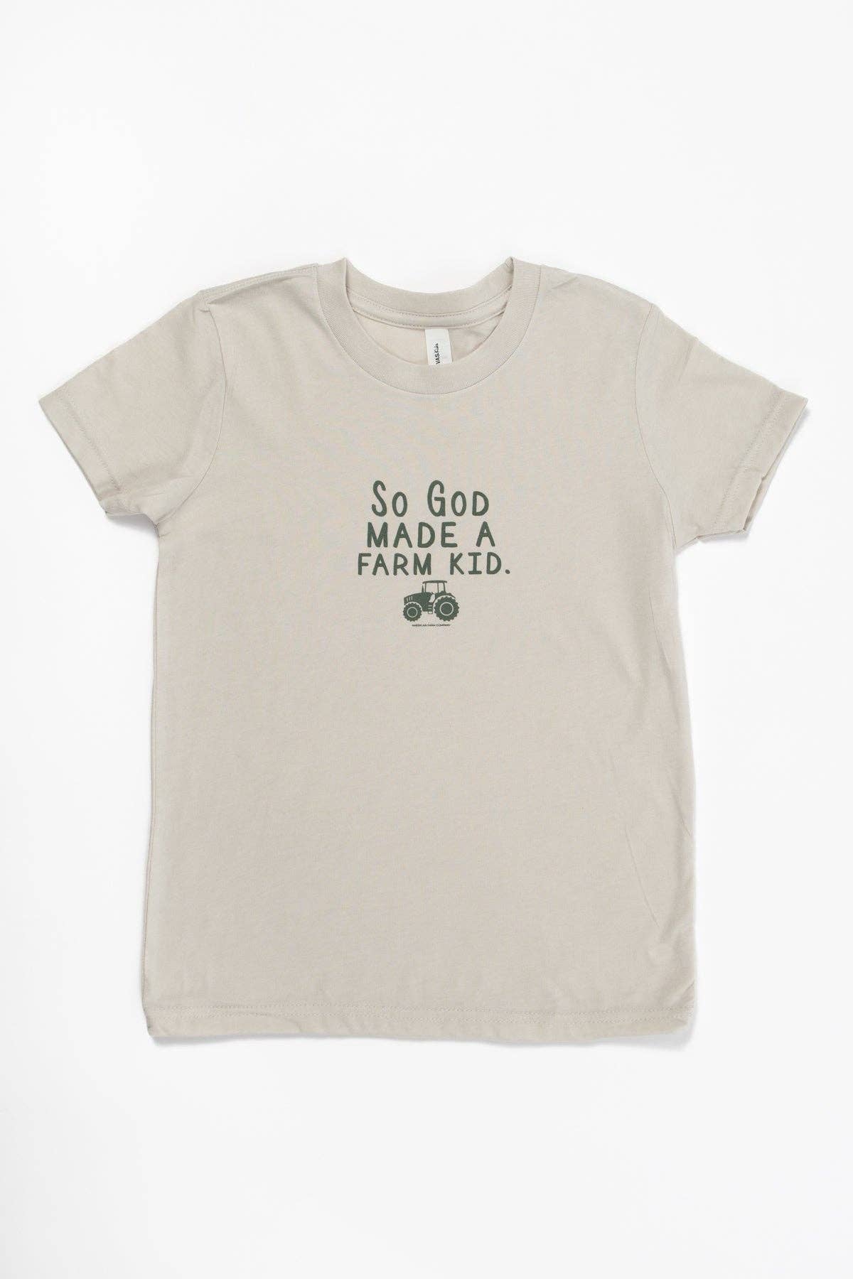 'so God made a farm kid' tractor tee