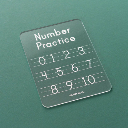 acrylic dry-erase numbers tracing practice board