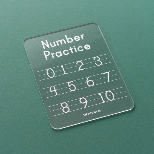 acrylic dry-erase numbers tracing practice board