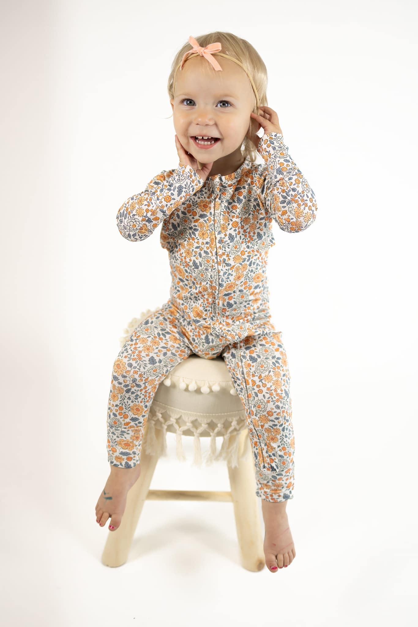 Darling Ditsy Bamboo Zippy Romper