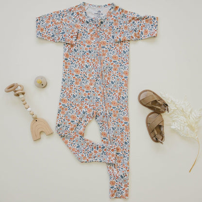 Darling Ditsy Bamboo Zippy Romper