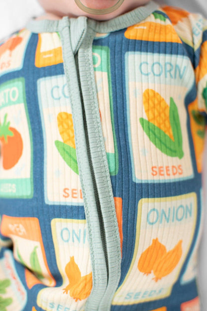 garden seed baby ribbed cotton zippy