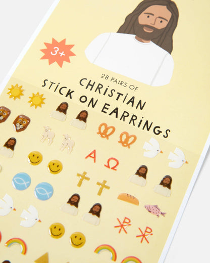 christian stick on earrings