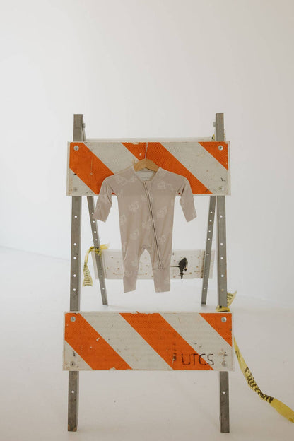 bamboo zip pajamas | excavator