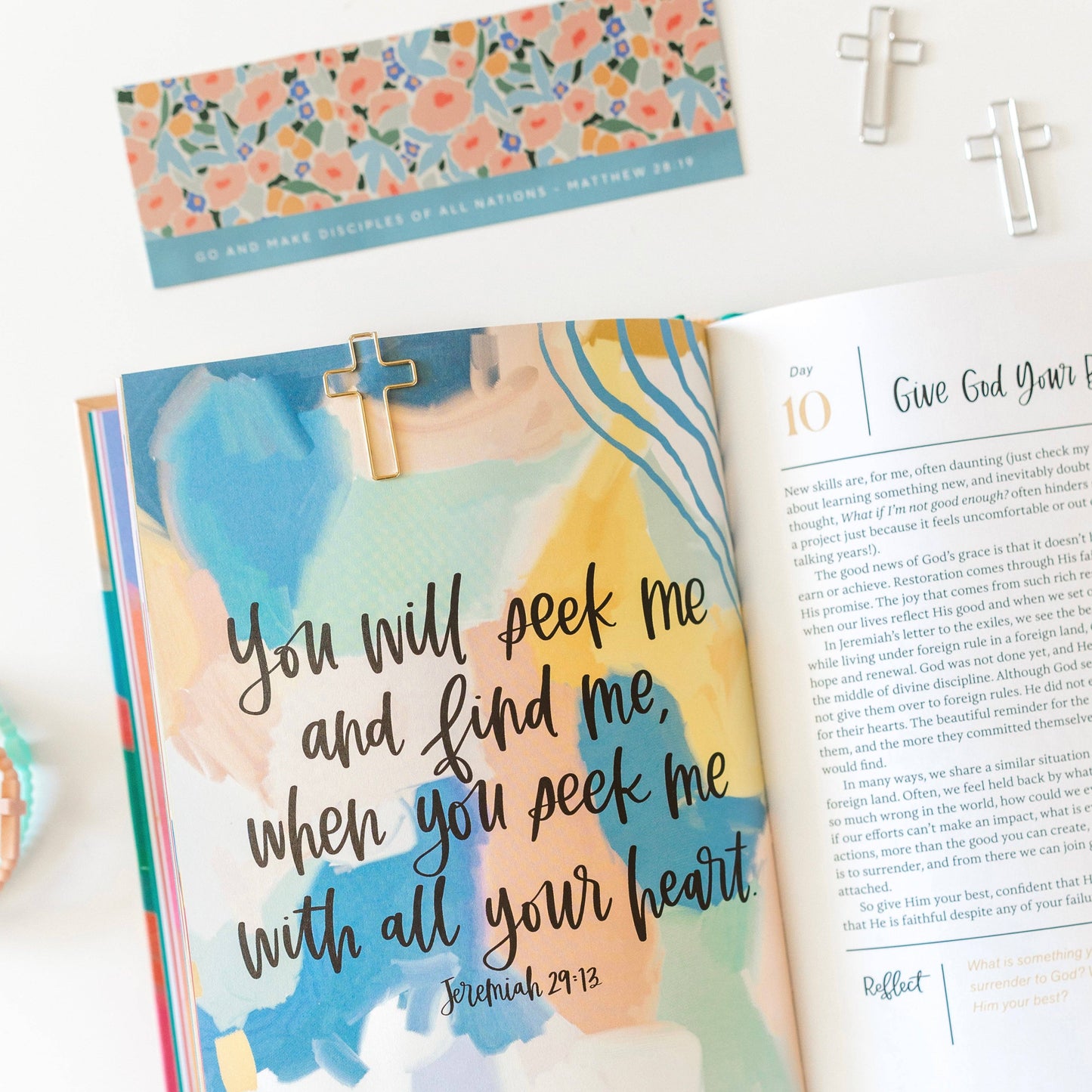 bookmark + cross paper clips