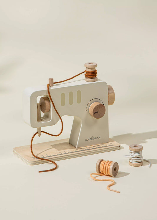 wooden sewing machine playset