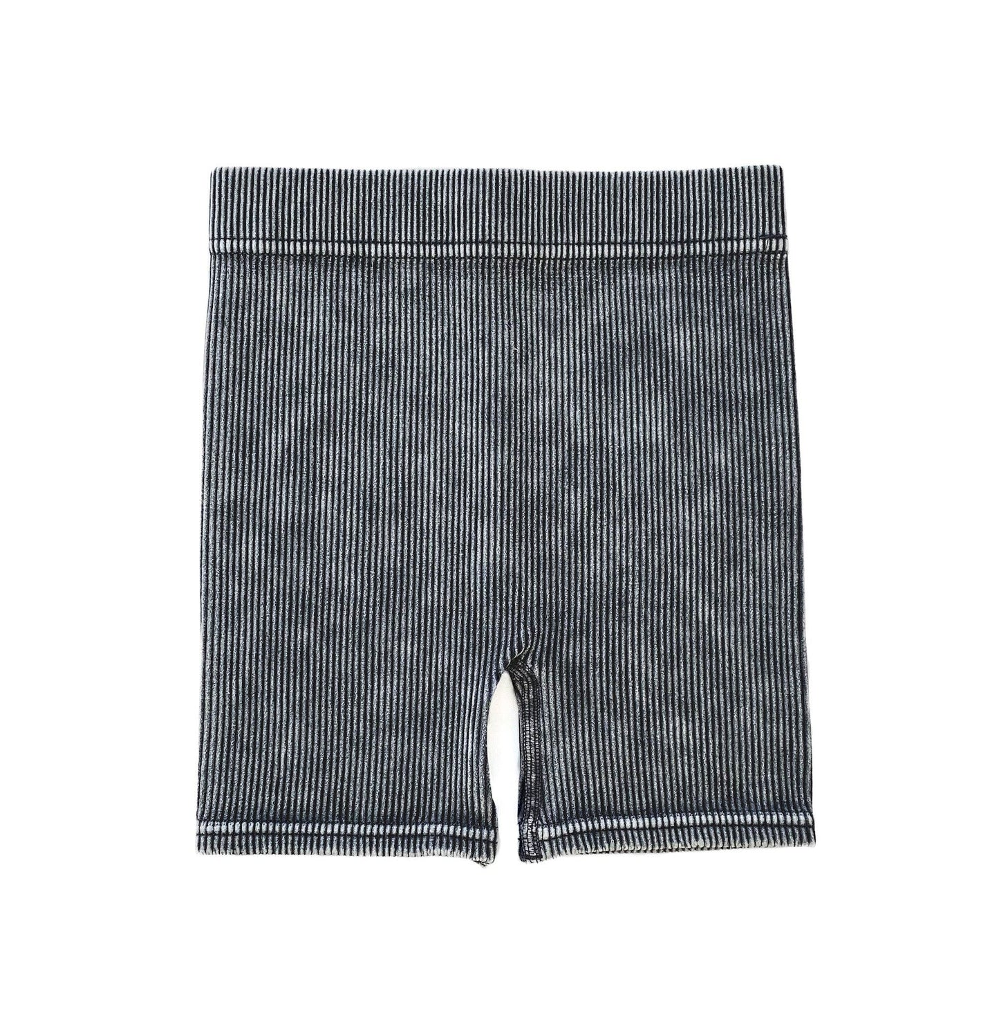acid wash biker shorts - charcoal