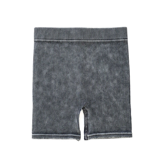 acid wash biker shorts - charcoal