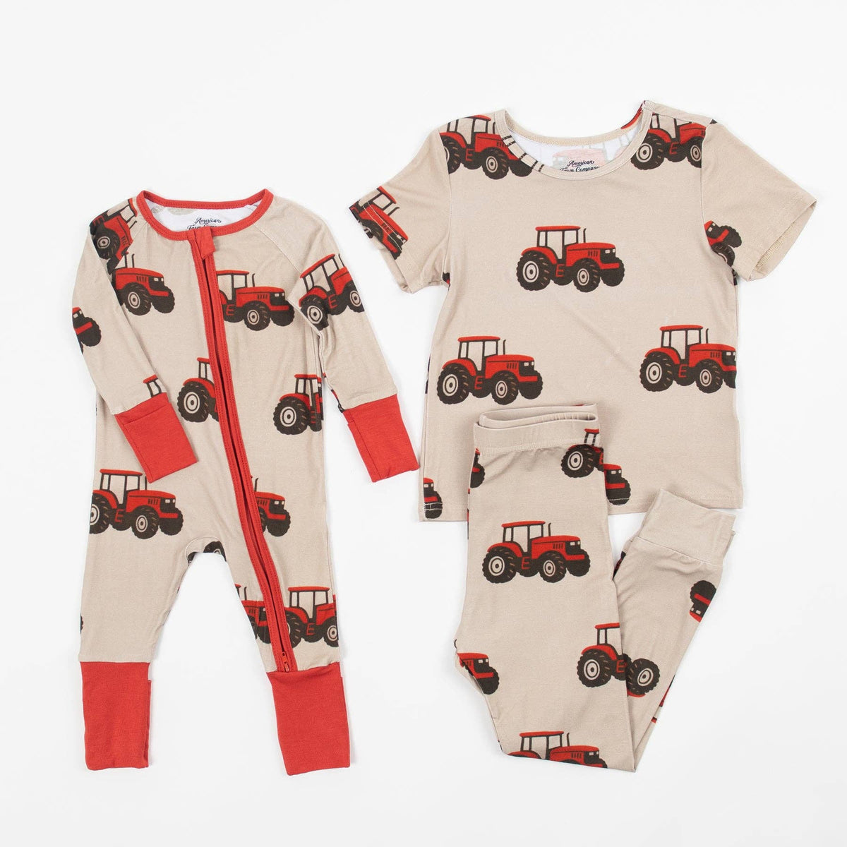 classic red tractor baby bamboo zippy