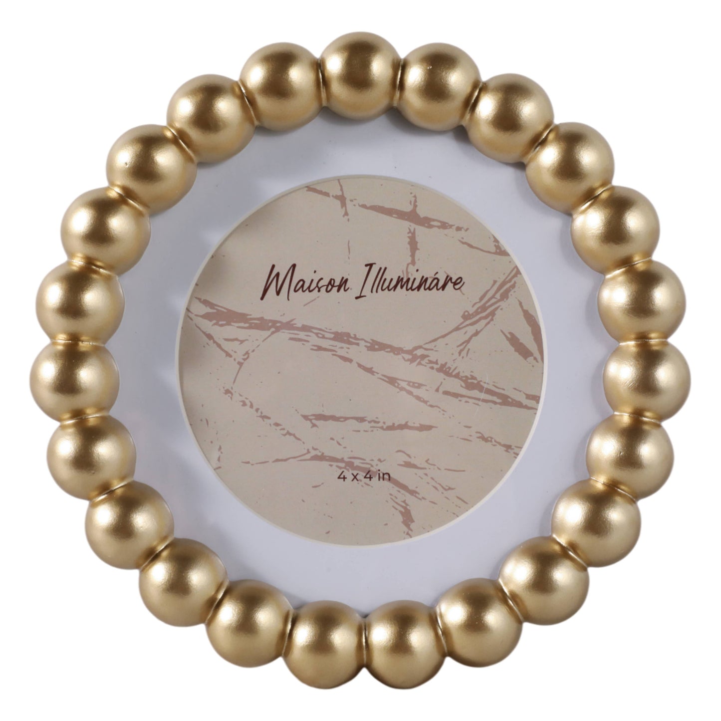 gold glass matted beaded photo frame