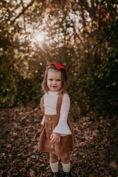 fallon corduroy suspender skirt - praline