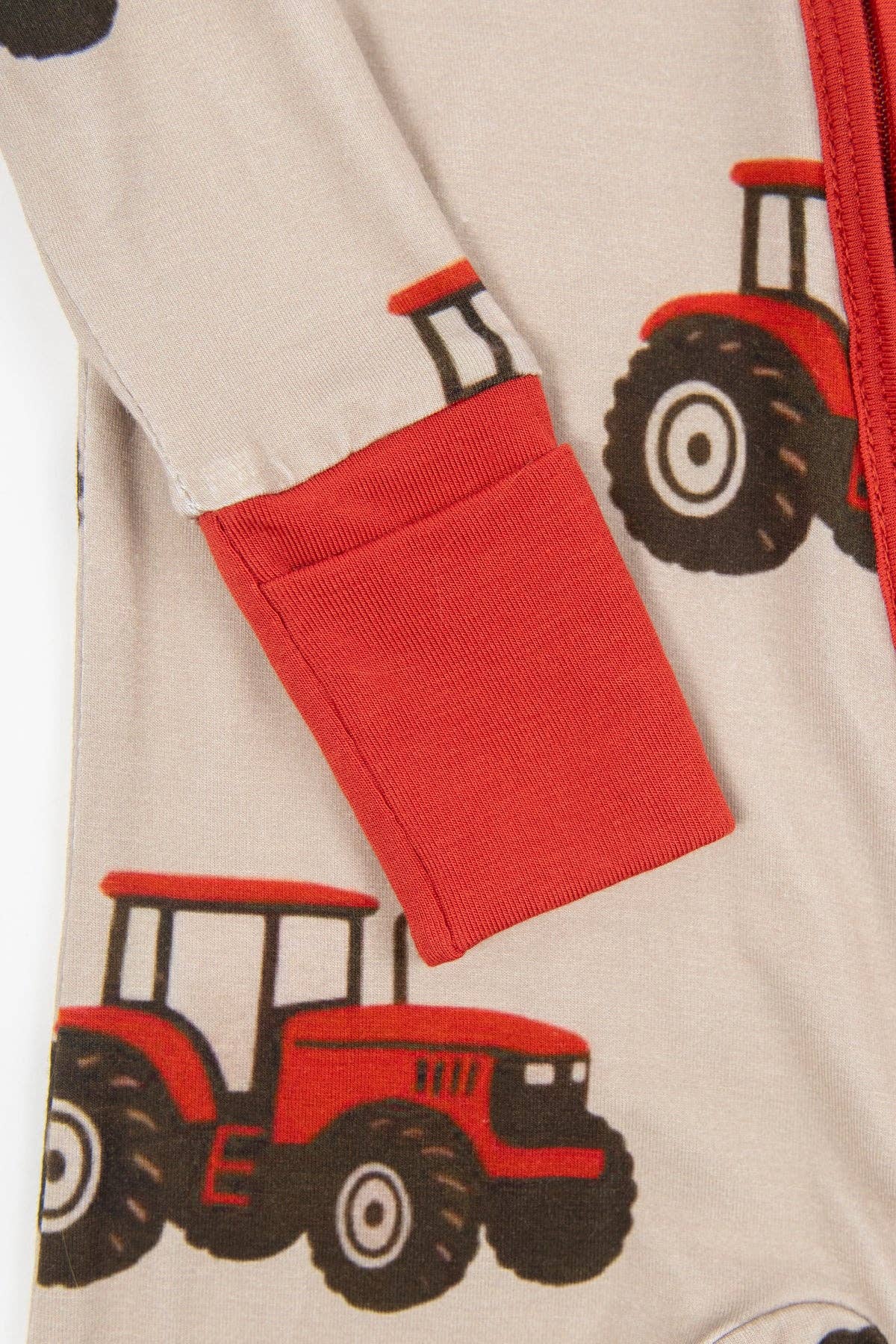 classic red tractor baby bamboo zippy