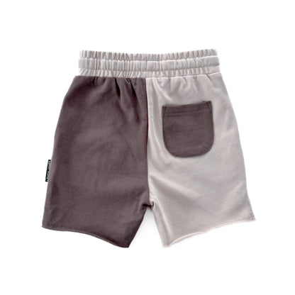 color block shorts - mocha