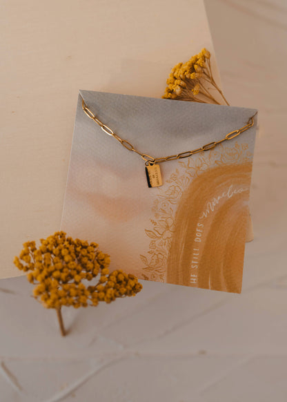 believe in miracles mini tag necklace