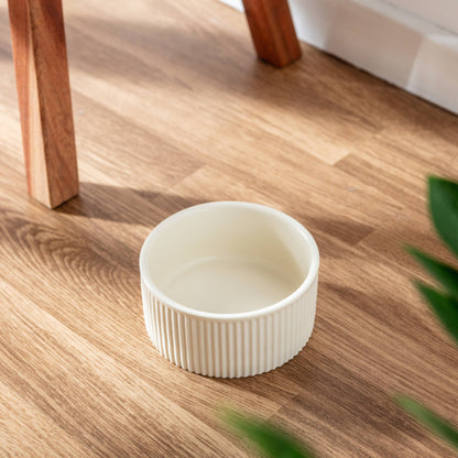 jardin ribbed pet bowl collection – modern matte exterior