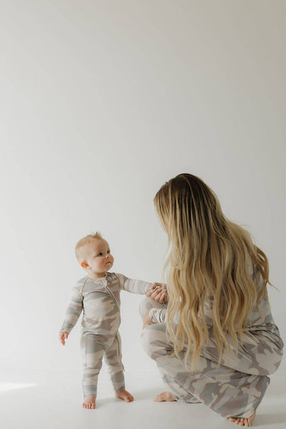 bamboo zip pajamas | camo