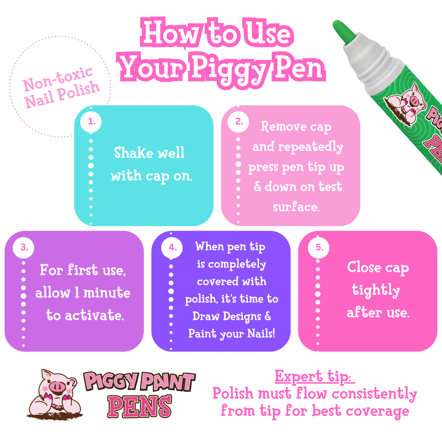 giggly green piggy paint pen