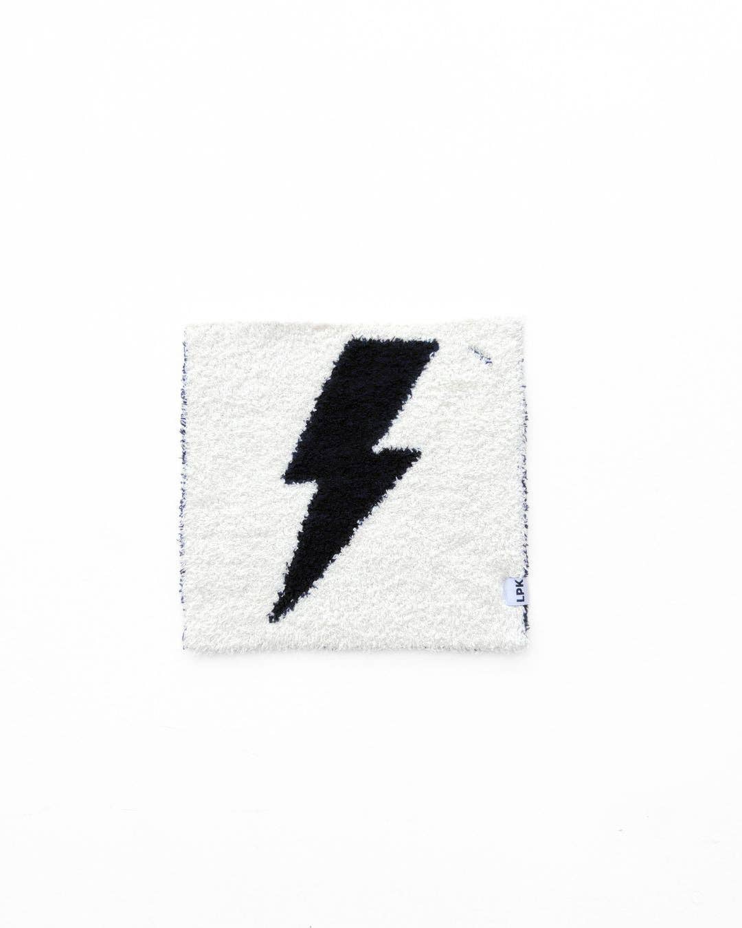 lightning bolt plush lovey | black