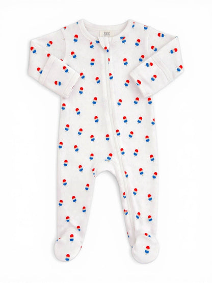 popsicle / organic pointelle 2-way zip footie