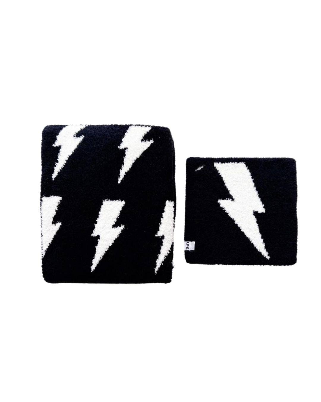 lightning bolt plush lovey | black