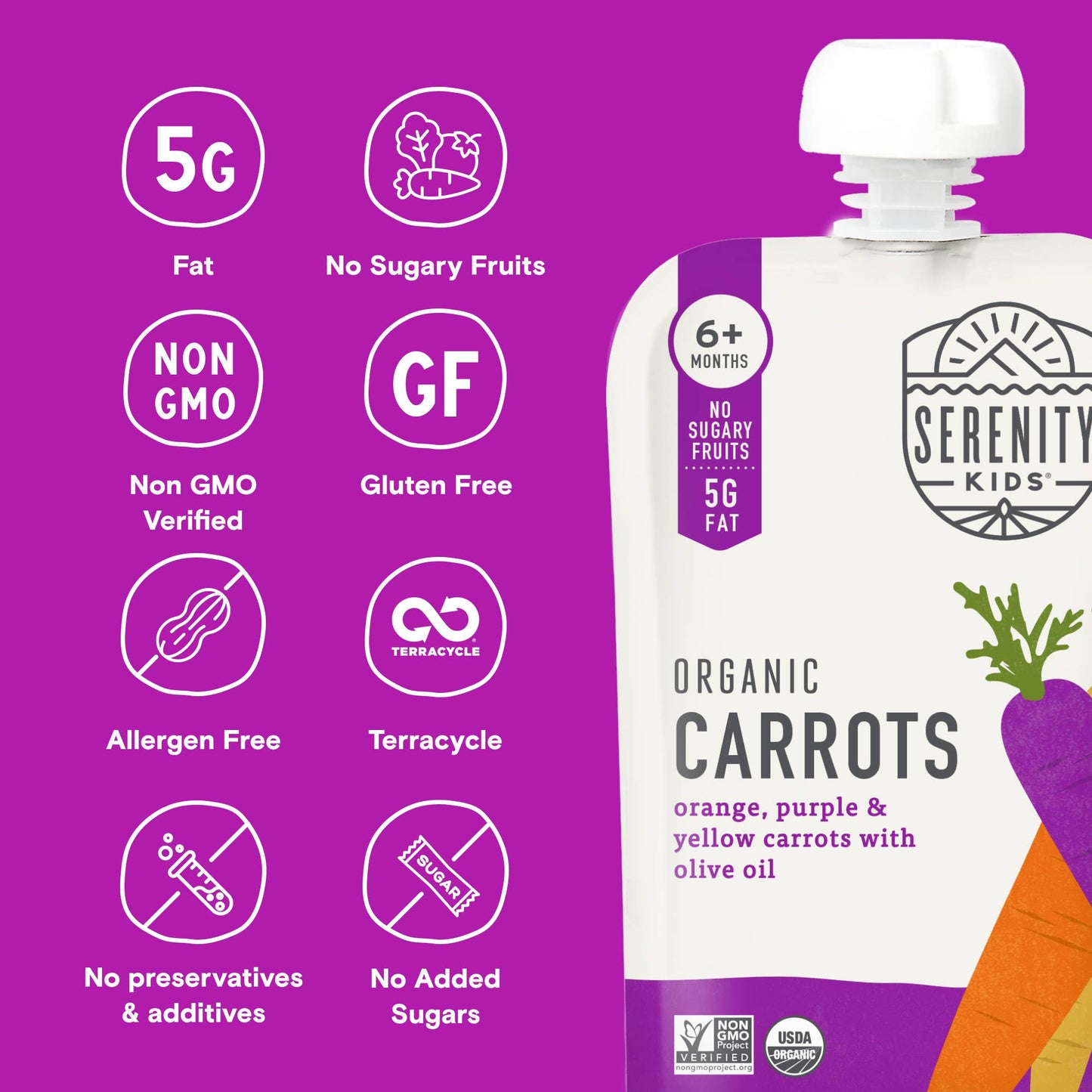 organic carrot baby food pouch