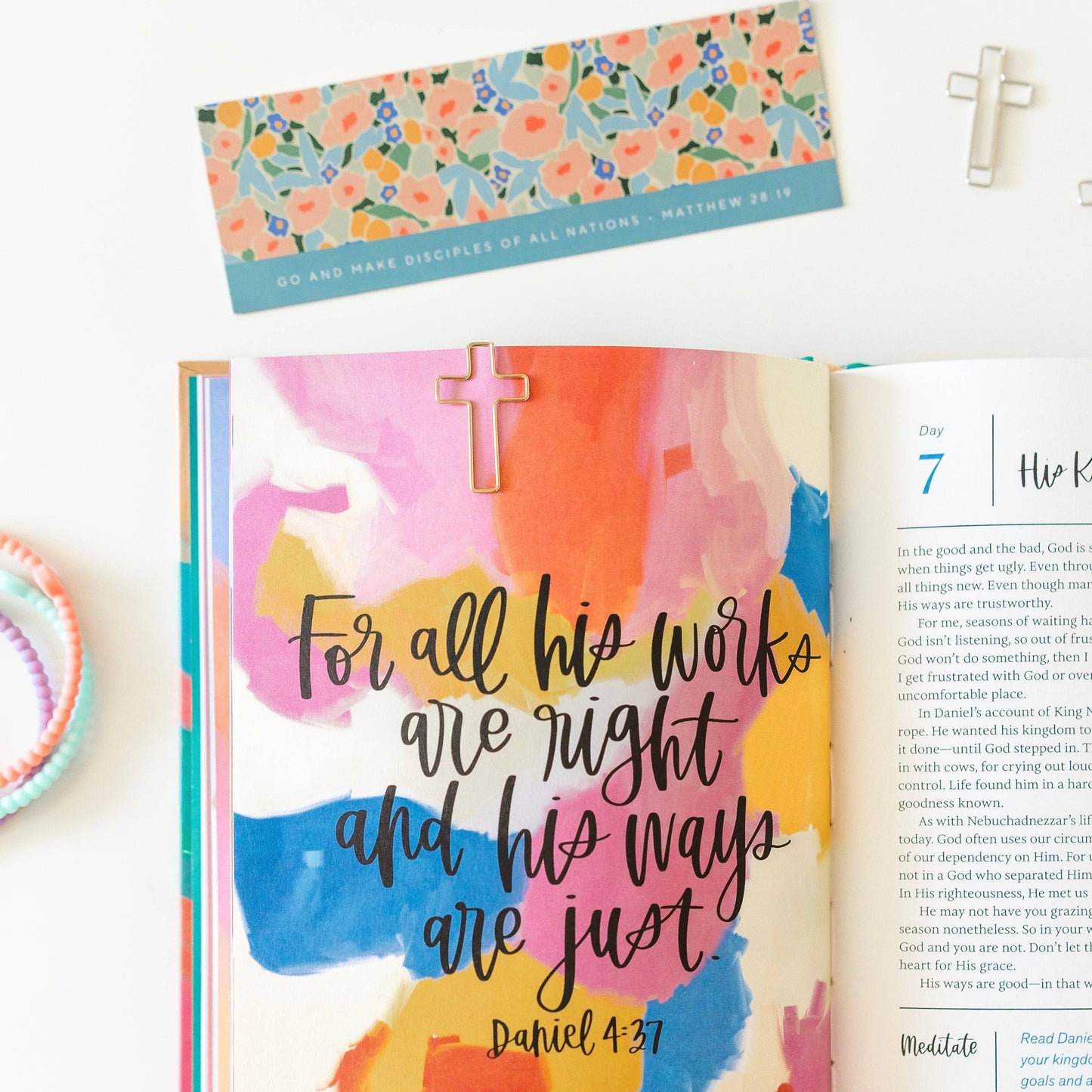 bookmark + cross paper clips