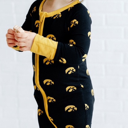 iowa hawkeyes double zipper onesie