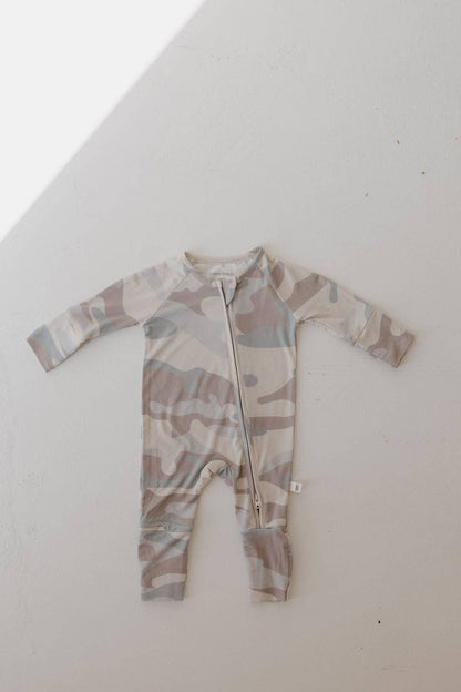 bamboo zip pajamas | camo