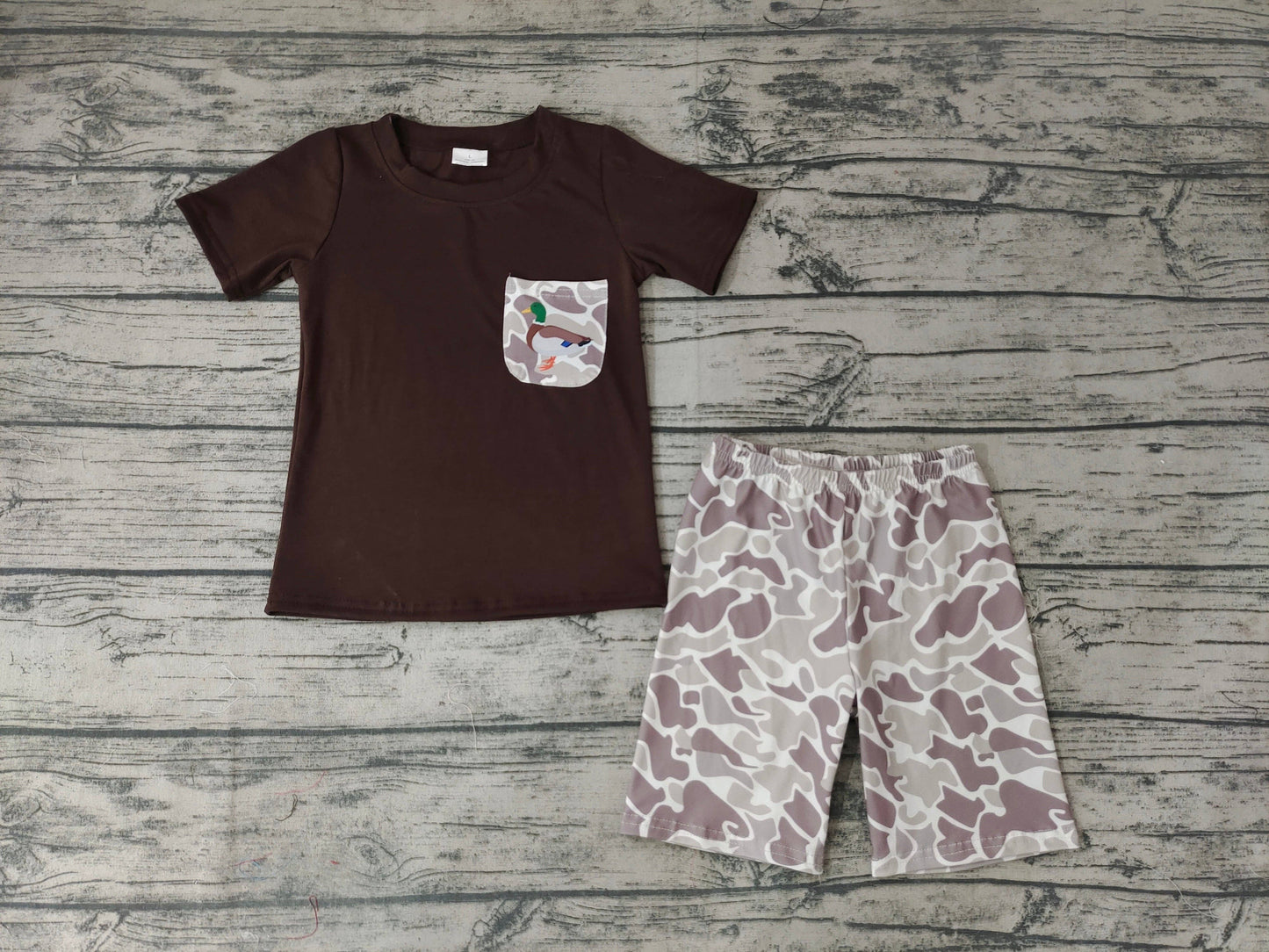 brown duck camo summer shirt + short