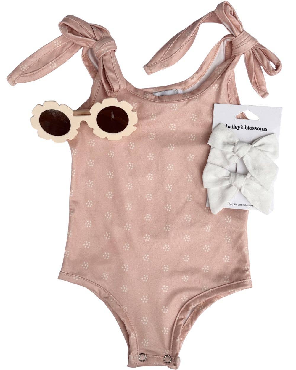 madden tie shoulder tank top + leotard - ditsy dune
