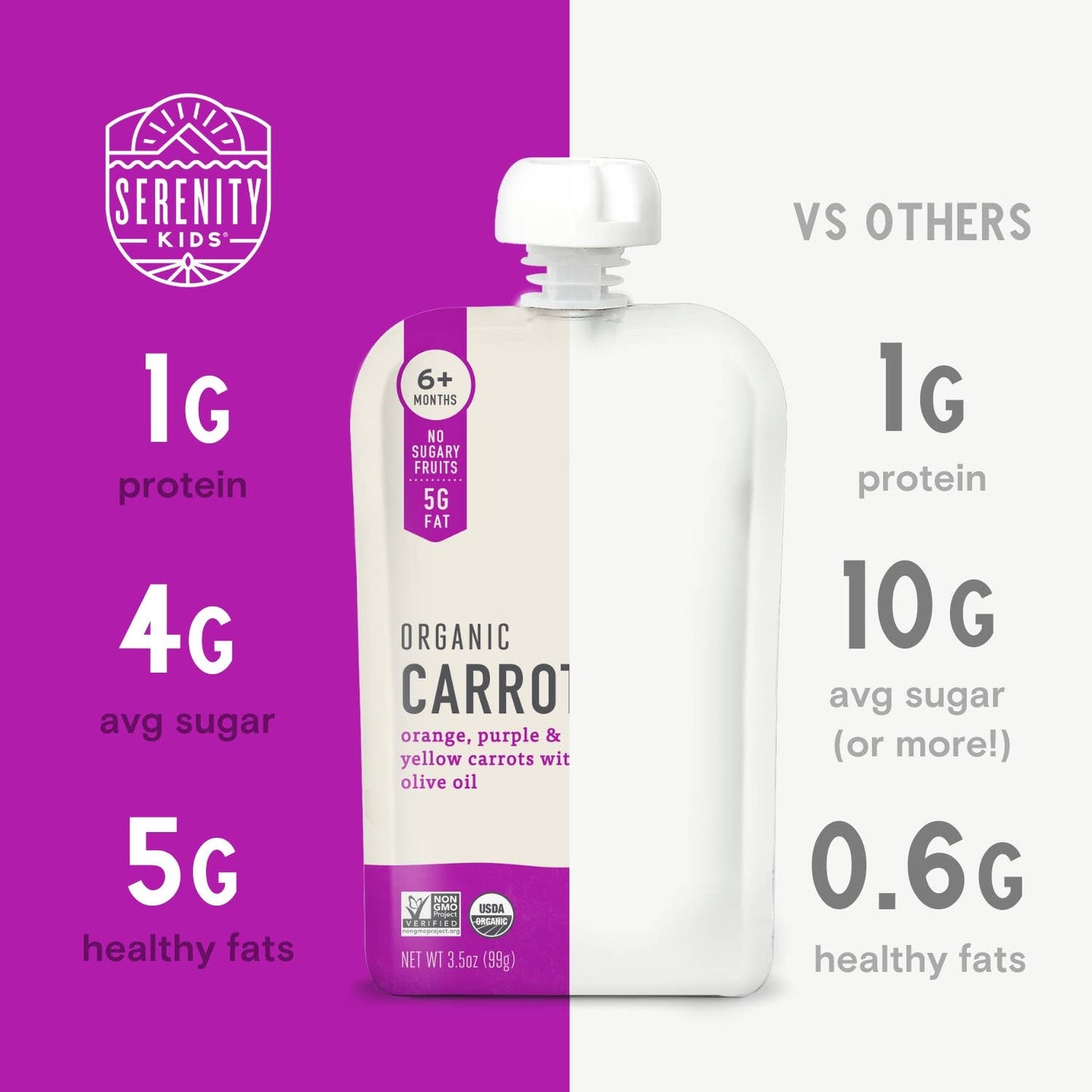 organic carrot baby food pouch