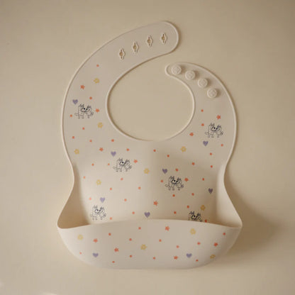 bluey x mushie silicone baby bib - ivory