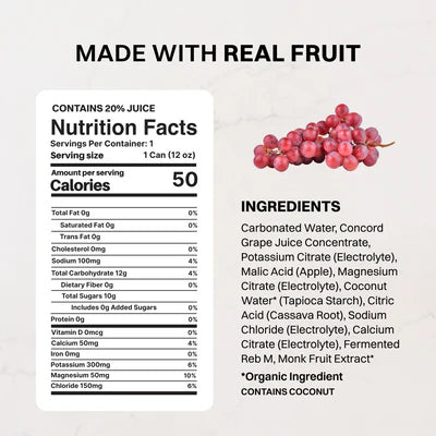 grape soda sparkling electrolytes, 12 pack