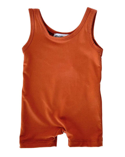 gigi bikeshort romper - rust