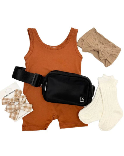 gigi bikeshort romper - rust