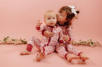 I <3 U ABC 2pc Bamboo Pajama Set - Berry