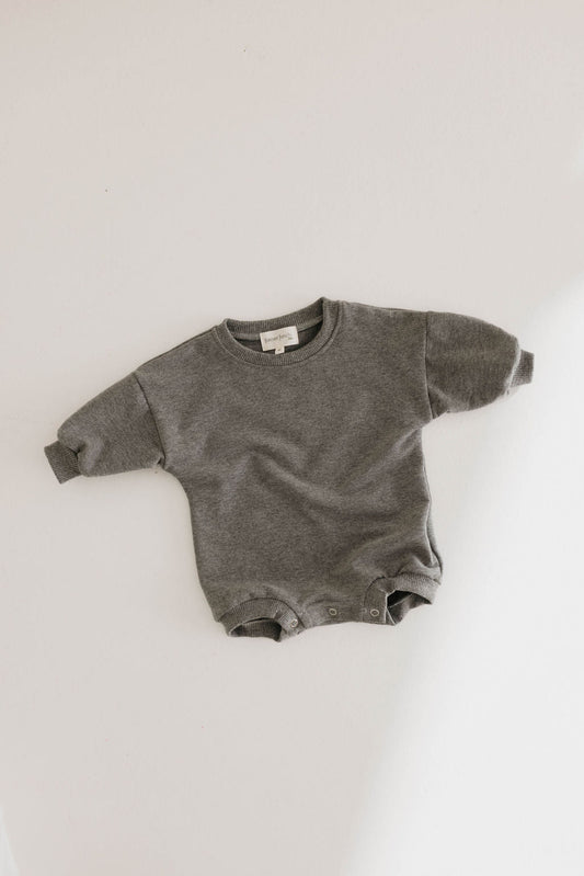 Sweatshirt Romper | Charcoal - Ivory Soul