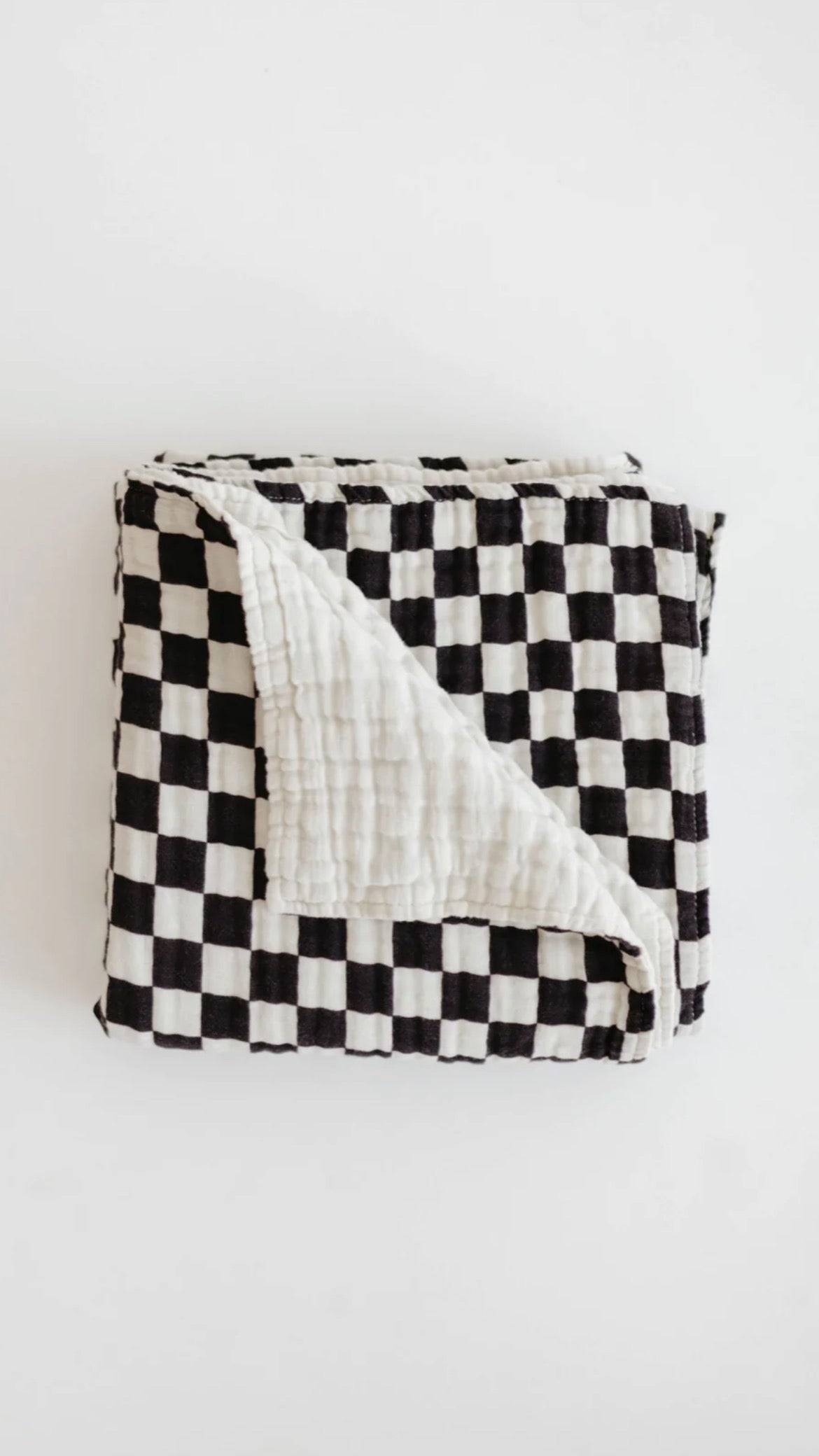 Muslin Quilt | Black & White Checkerboard - Ivory Soul