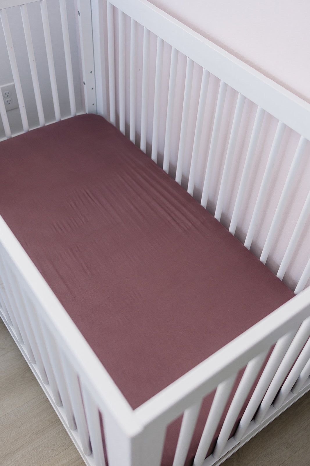 Plum Bamboo Stretch Crib Sheet - Ivory Soul