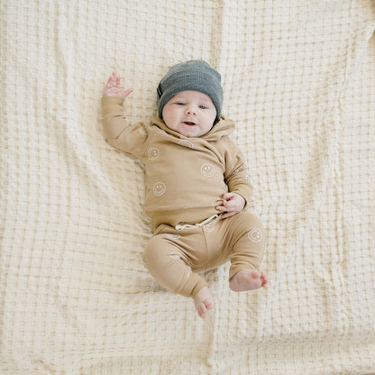 Dark Grey Mebie Baby Beanie - Ivory Soul