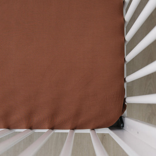 Rust Bamboo Stretch Crib Sheet