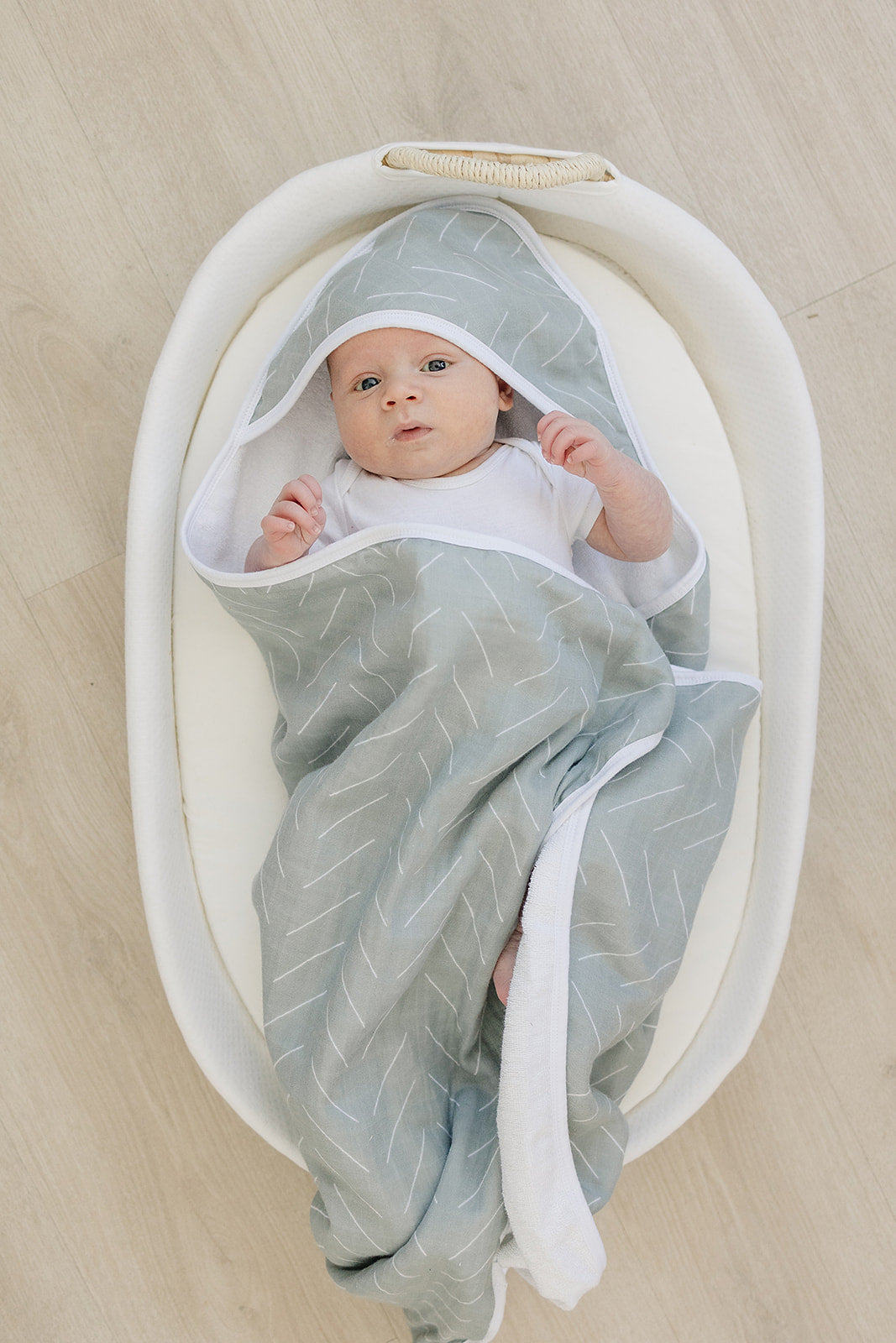 Desert Sage Muslin Hooded Towel - Ivory Soul