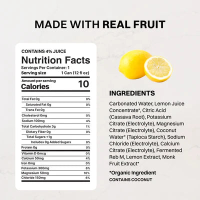 lemonade sparkling electrolytes, 12 pack